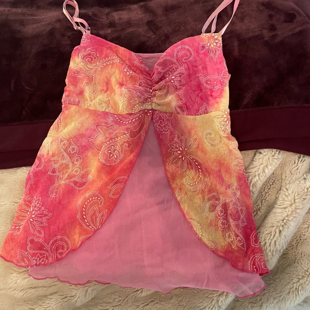Pink butterfly top